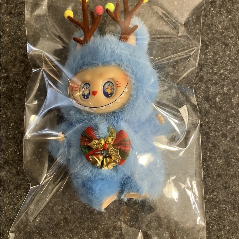 PopMart Labubu Custom The Monsters Reindeer Christmas - BLUE